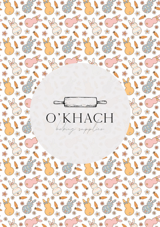 Spring Bunny Pattern No.8 - Edible Image - O'Khach Baking Supplies