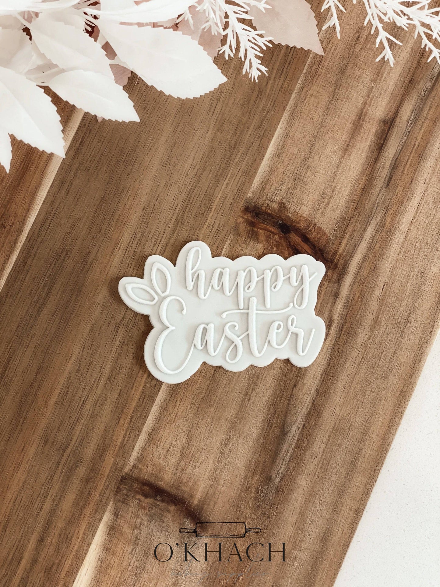Happy Easter 'UP' - Cookie Stamp & Cutter - Ideal for Fondant & Sugar Cookies