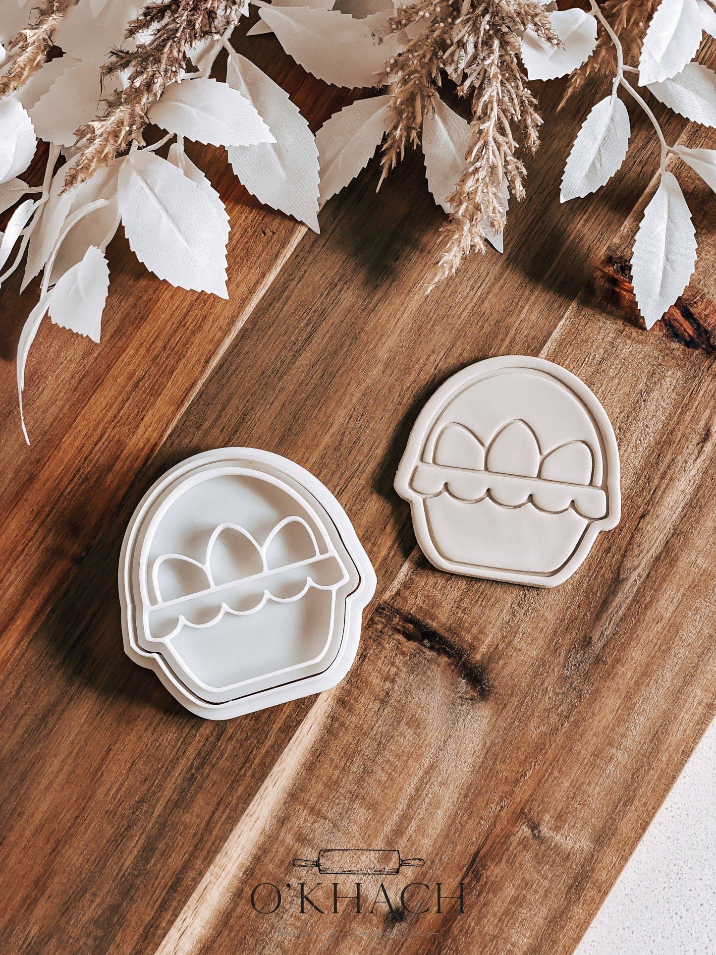 Basket Of Eggs - Cookie Stamp and Cutter - Ideal for Fondant & Sugar Cookies