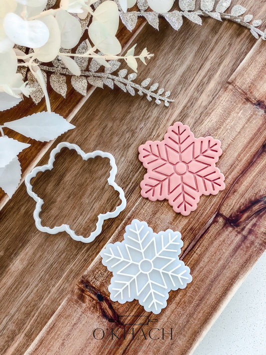 Bella Snowflake Cookie Stamp and Cutter - O'Khach Baking Supplies
