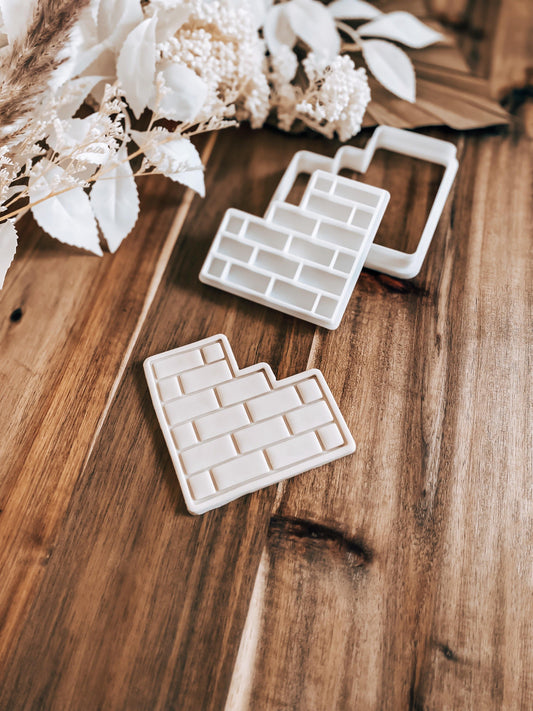 Brick Wall Cookie  Stamp and Cutter - O'Khach Baking Supplies