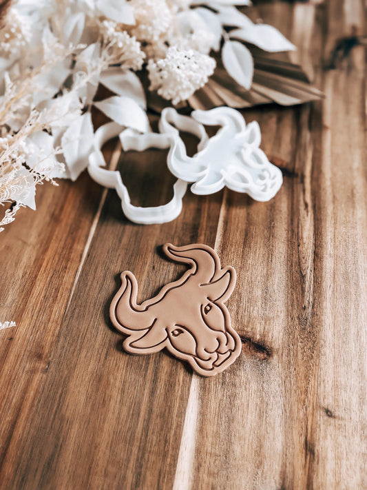 Bull Head (Cowboy) - Cookie Stamp and Cutter - O'Khach Baking Supplies