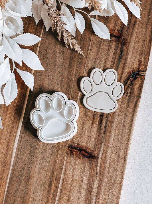 Dog Paw Cookie Stamp and Cutter - O'Khach Baking Supplies