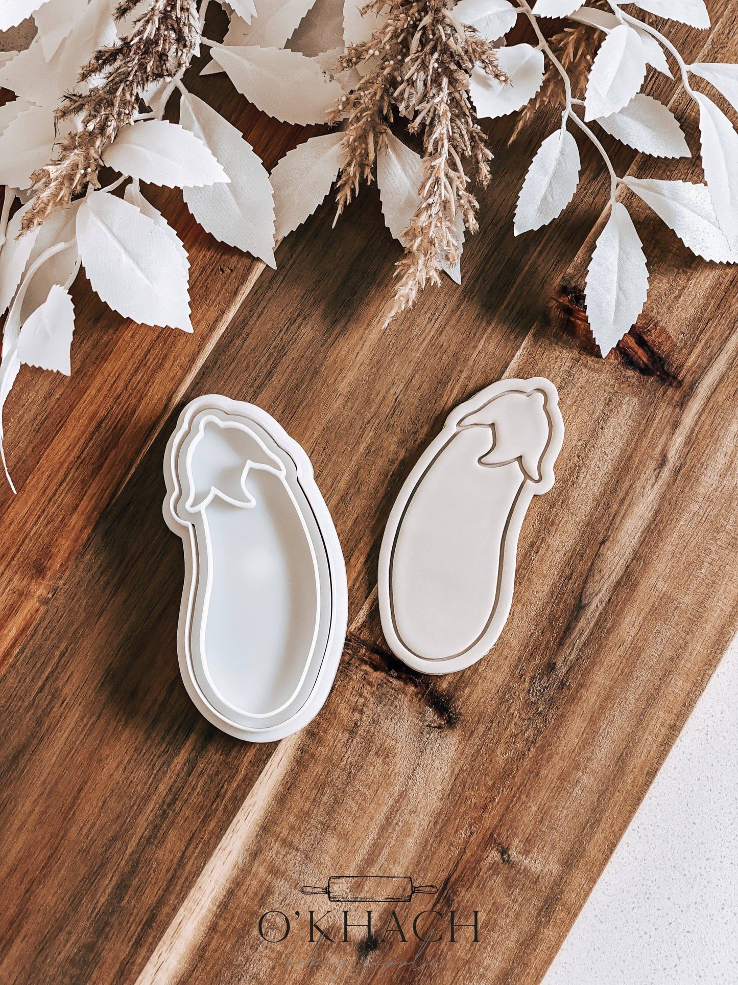 Eggplant Stamp & Cutter - Perfect for Fondant & Sugar Cookies