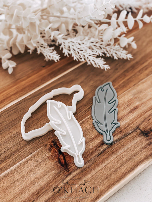 Feather Cookie  Stamp and Cutter - O'Khach Baking Supplies