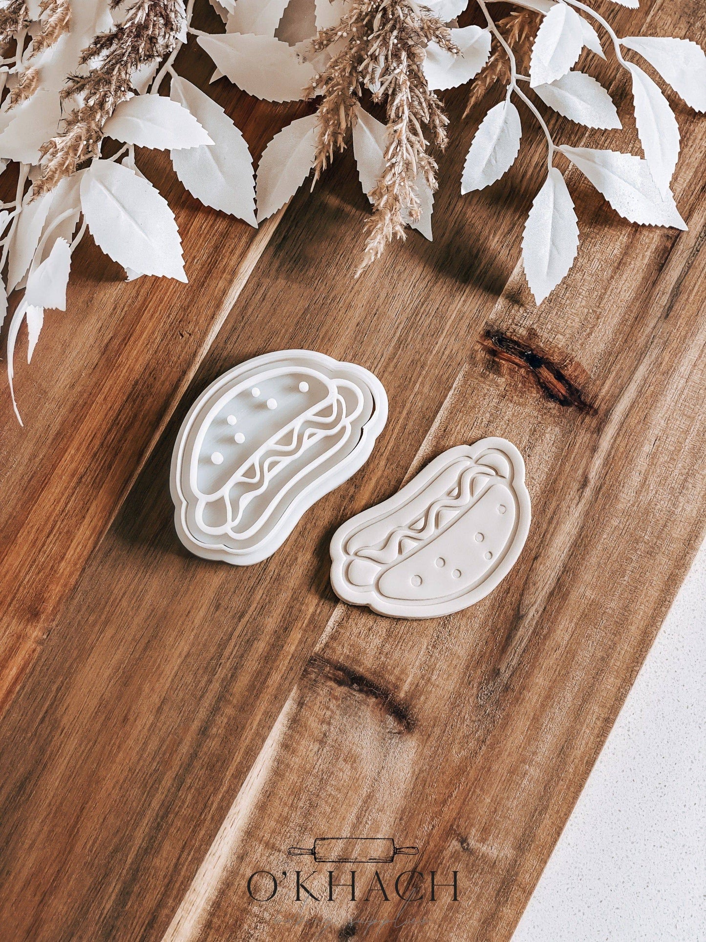Hot Dog Stamp & Cutter - Perfect for Fondant & Sugar Cookies