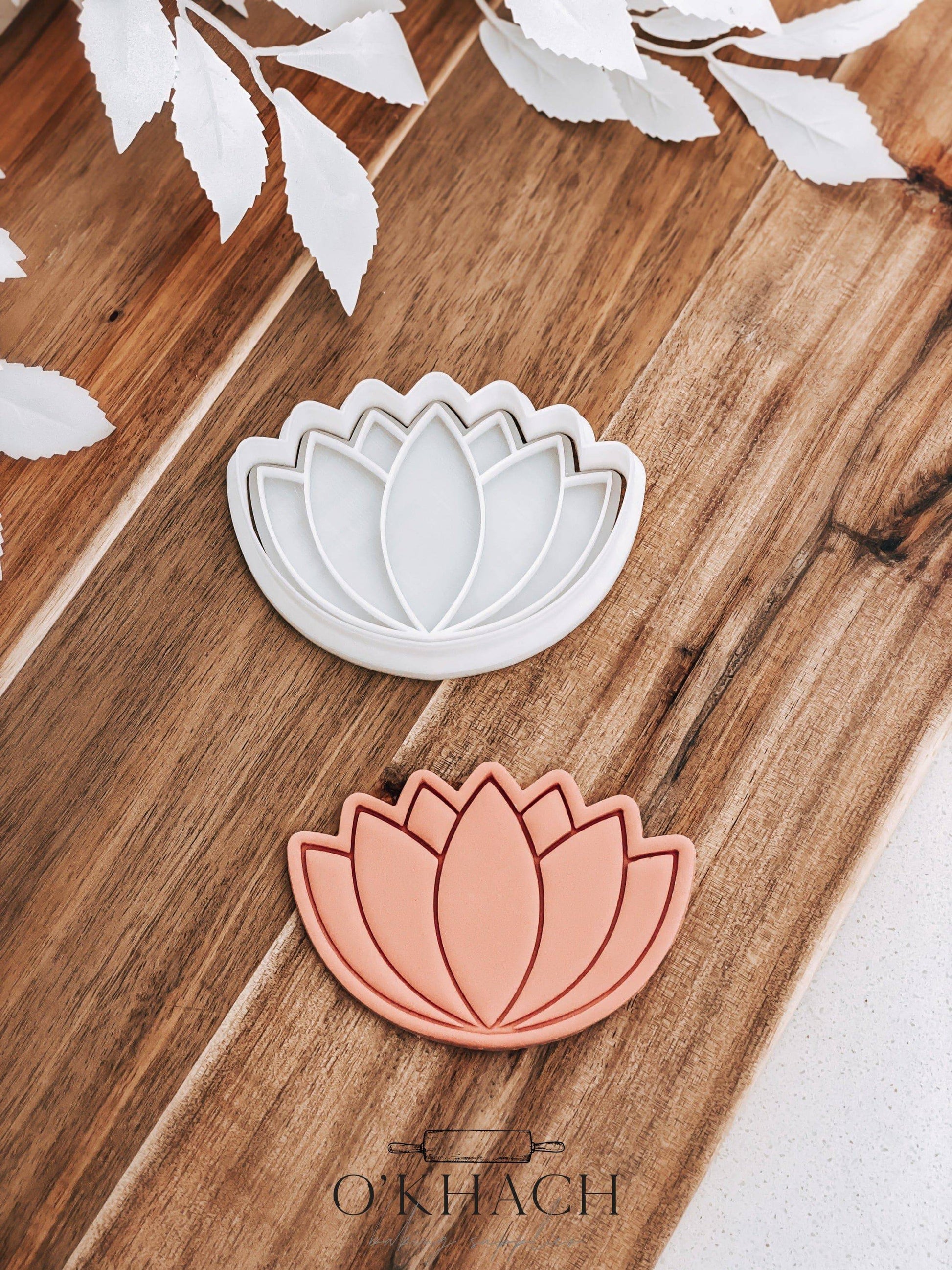 Lotus Flower Stamp and Cutter - O'Khach Baking Supplies