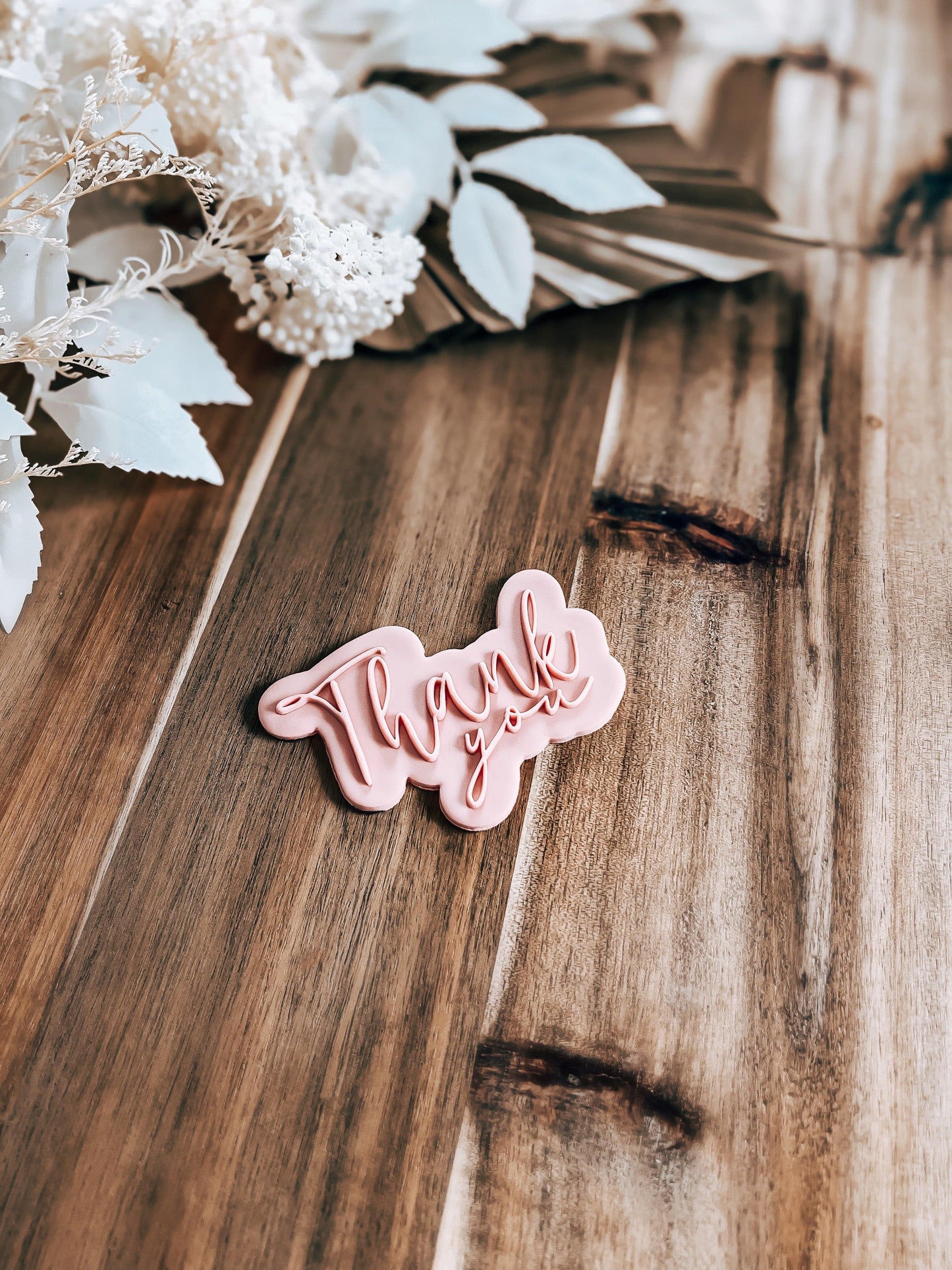 Thank you 'UP' (CURSIVE) - Cookie Stamp & Cutter - Ideal for Fondant & Sugar Cookies