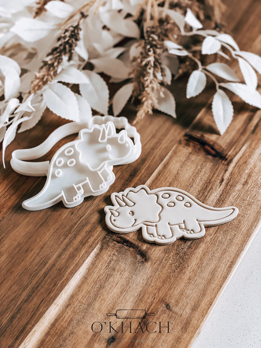 Triceratops Stamp and Cutter - O'Khach Baking Supplies