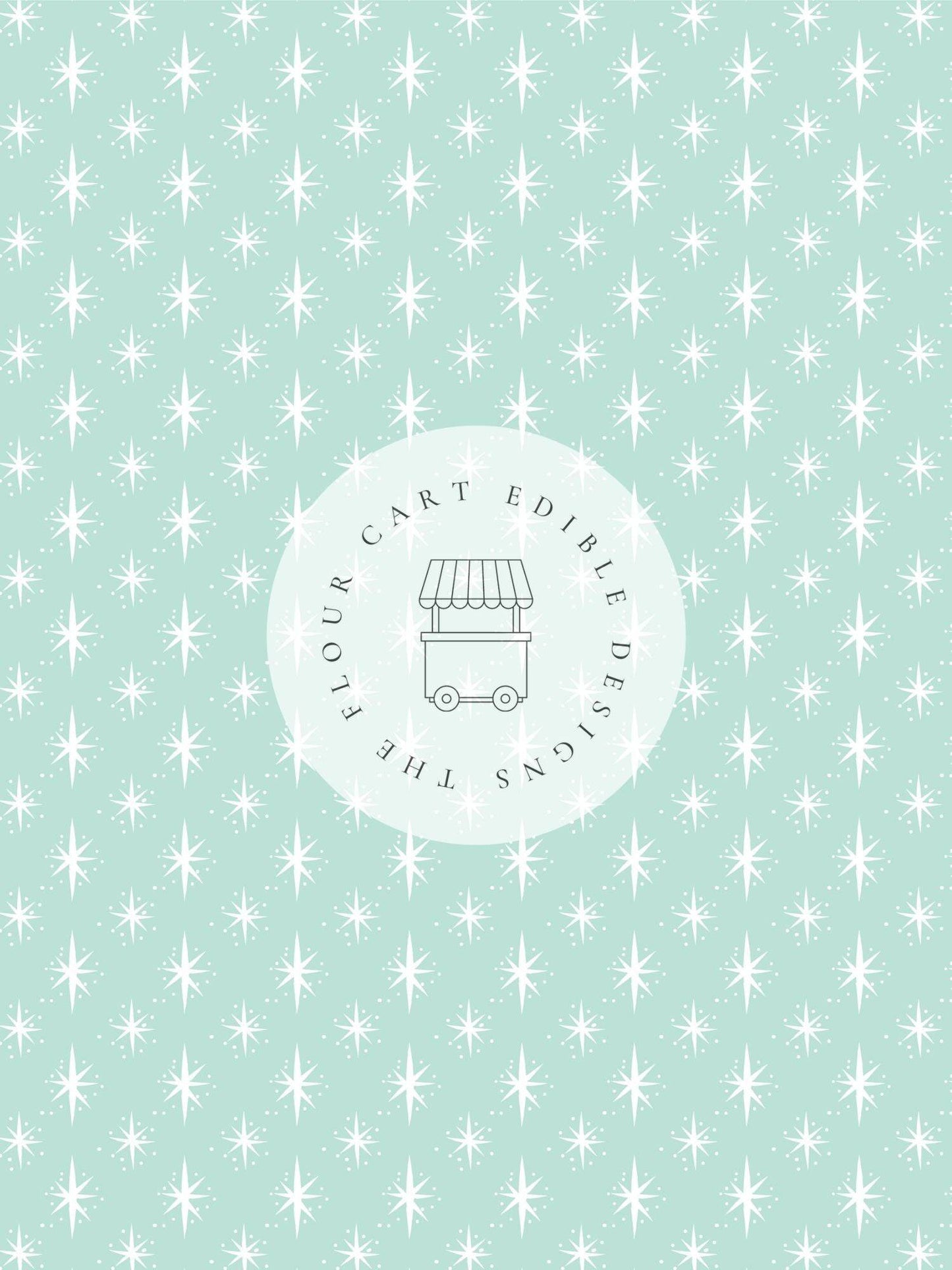 Candy Canes Blue Stars - Edible Image - O'Khach Baking Supplies