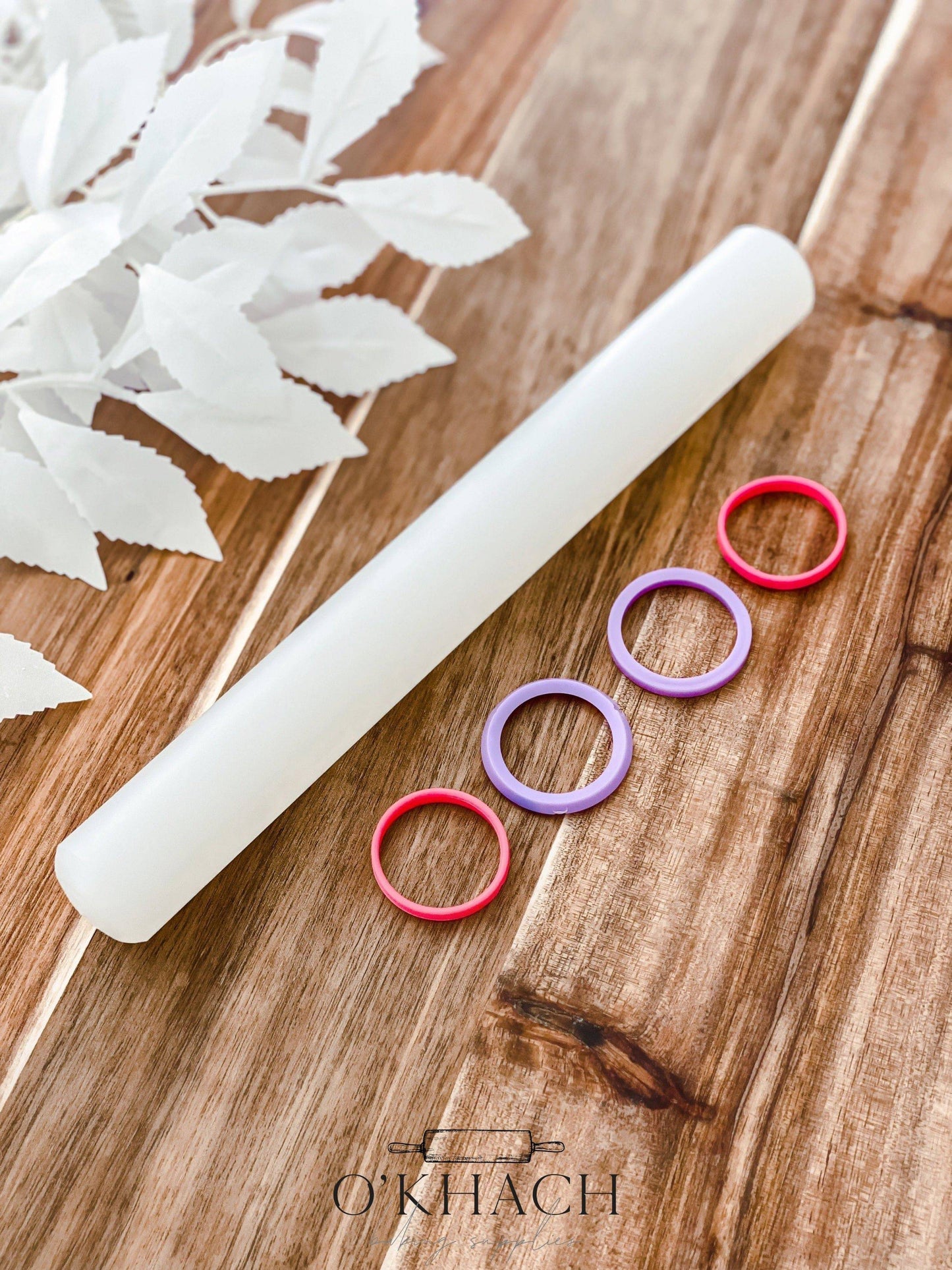 Non Stick Rolling Pin with guides 22.5cm Non-Stick Rolling Pin – Perfect for Fondant, Dough & Pastry