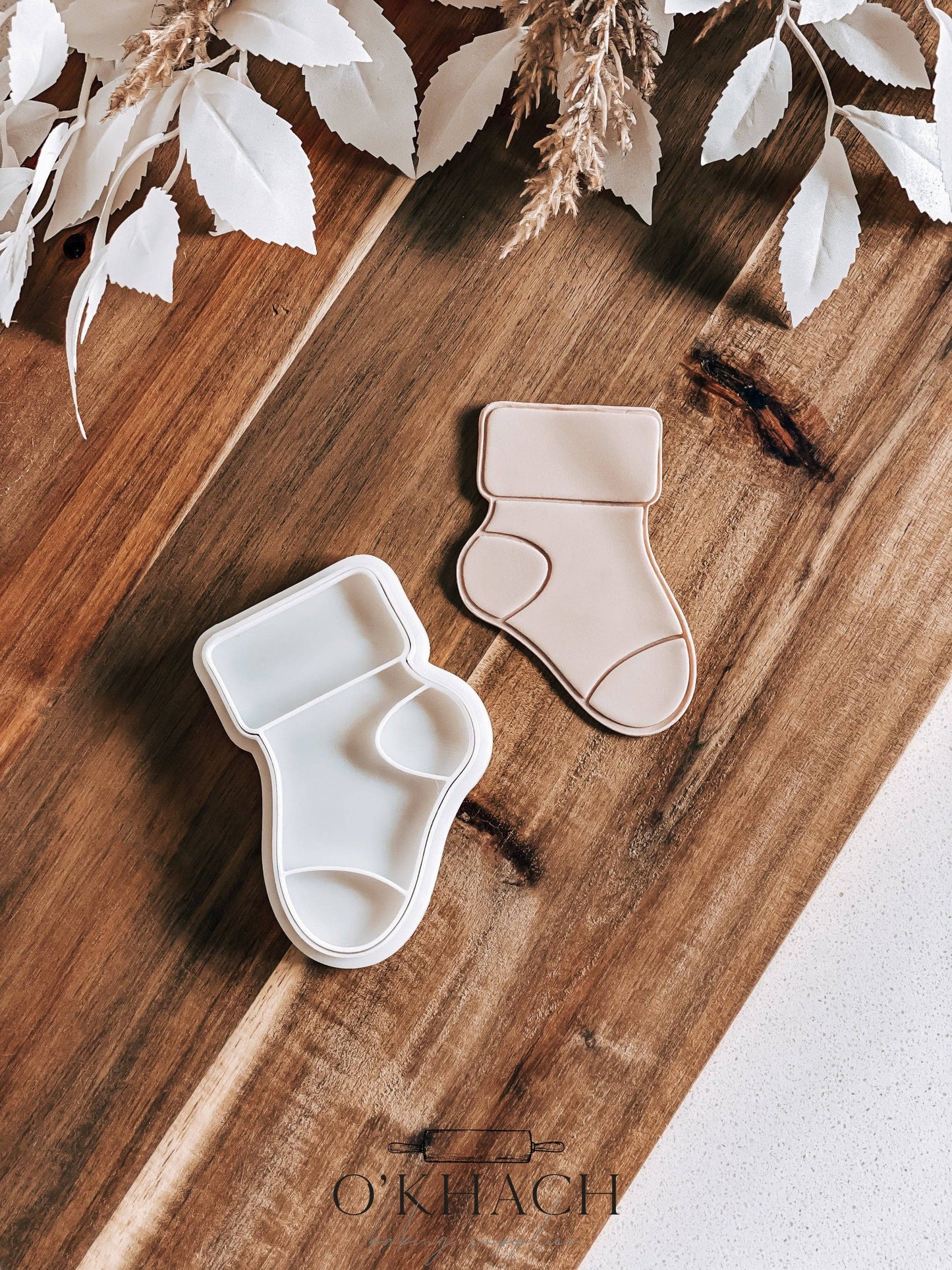 Baby Sock Cookie Stamp and Cutter - O'Khach Baking Supplies