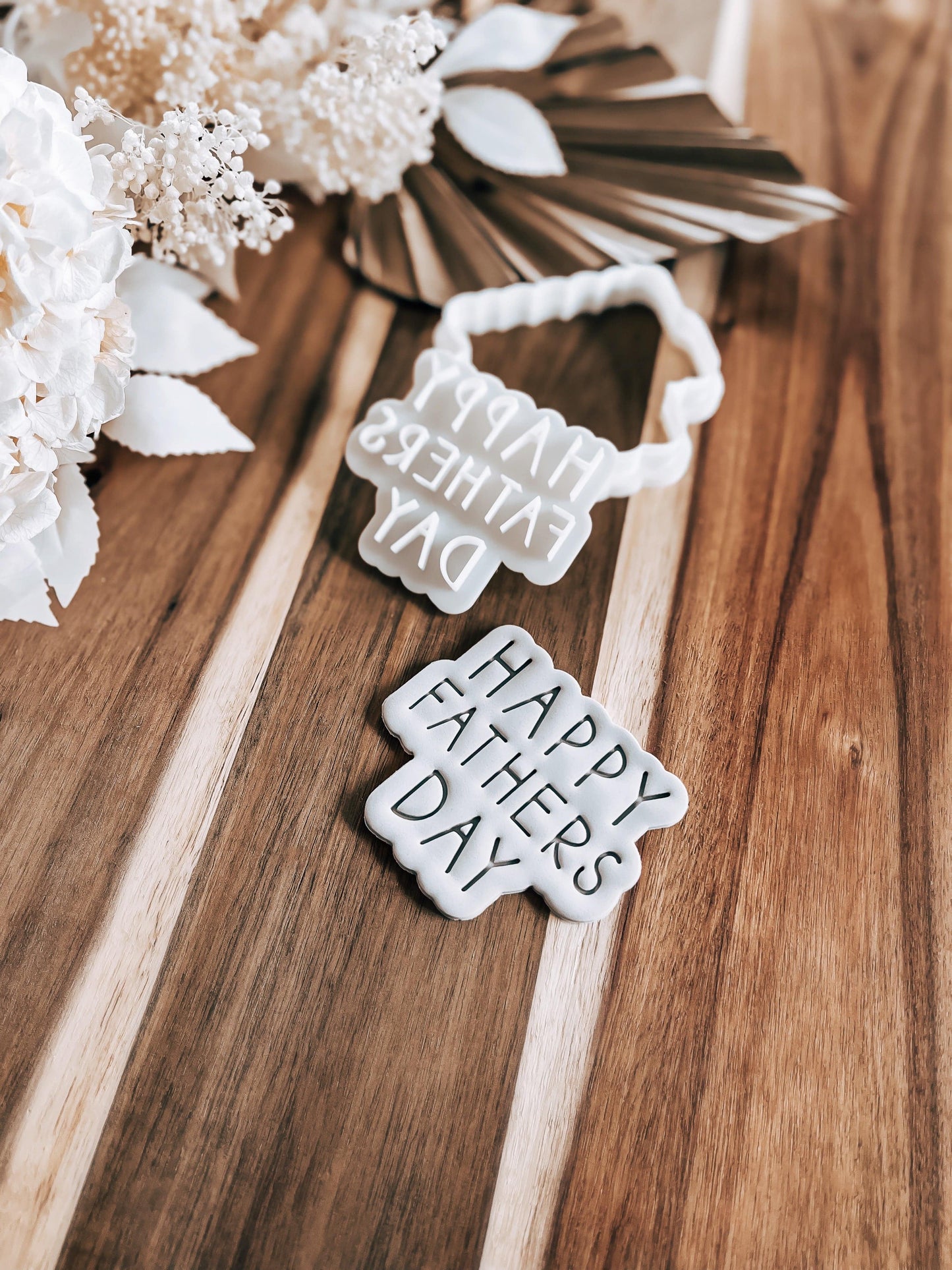 Happy Father's Day (FUN) Stamp & Cutter - Perfect for Fondant & Sugar Cookies