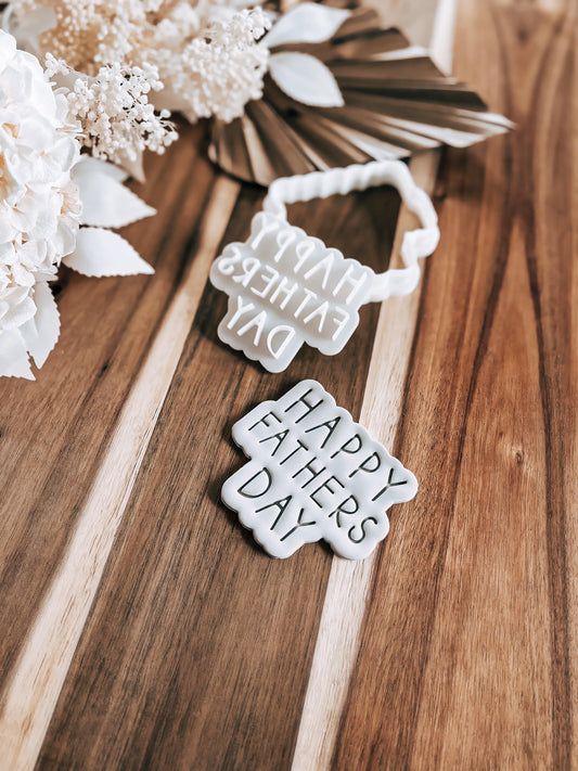 Happy Father's Day (FUN) Cookie Stamp & Cutter - O'Khach Baking Supplies