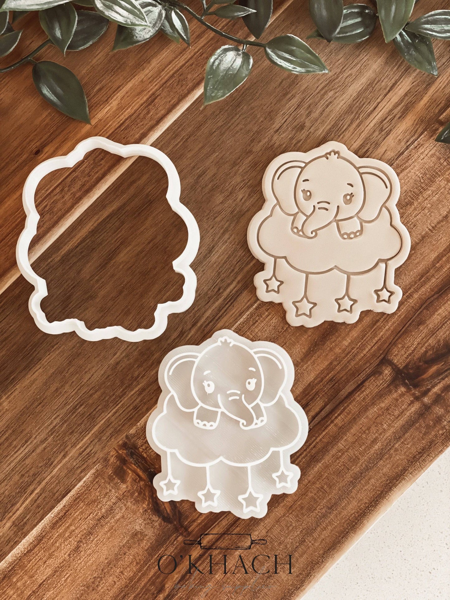 Sleepy Baby Elephant Stamp and Cutter - Perfect for Fondant & Sugar Cookies