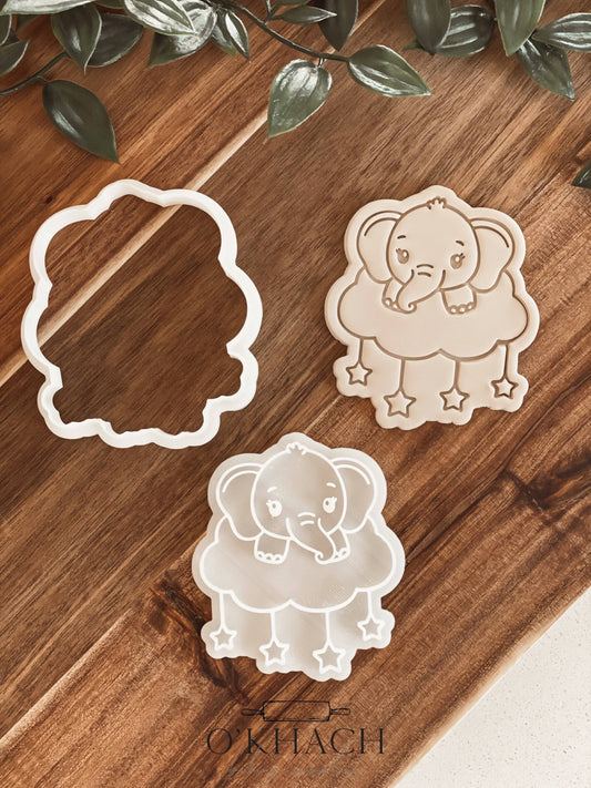 Sleepy Baby Elephant Stamp and Cutter - O'Khach Baking Supplies