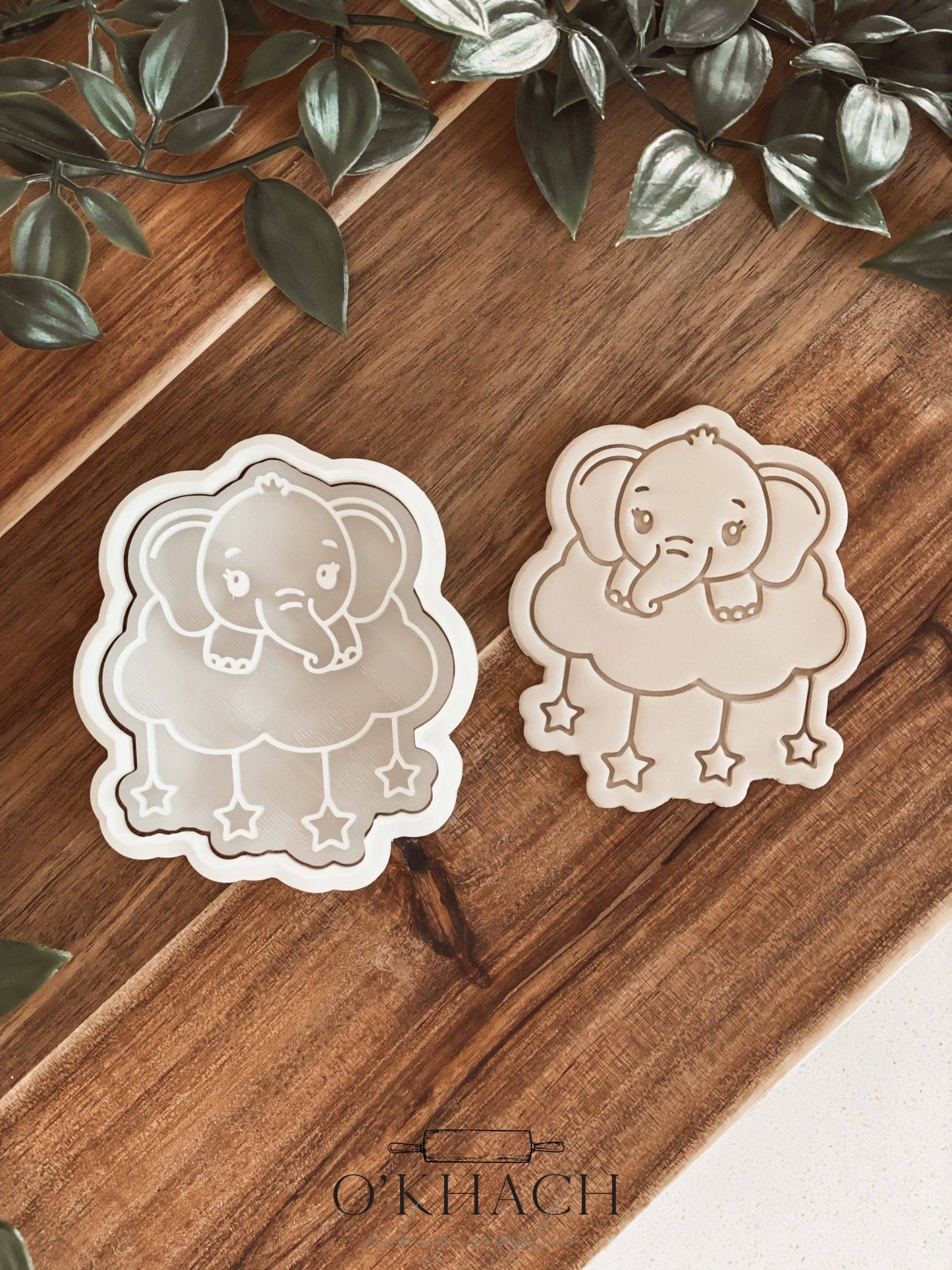 Sleepy Baby Elephant Stamp and Cutter - Perfect for Fondant & Sugar Cookies