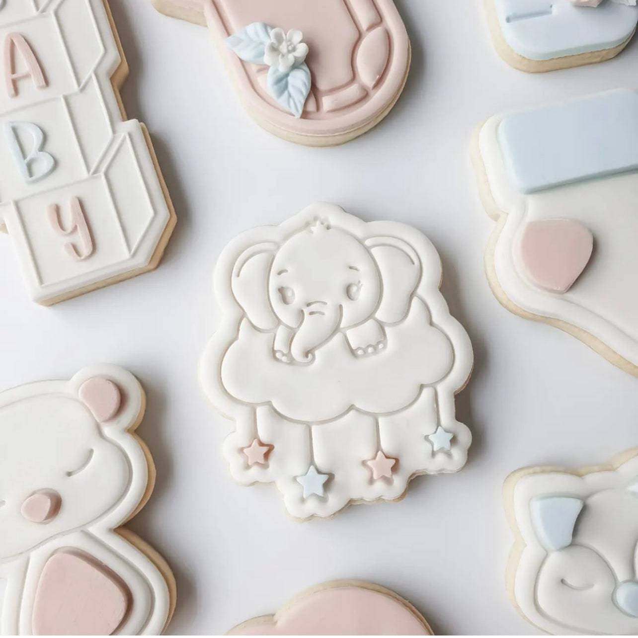 Sleepy Baby Elephant Stamp and Cutter - Perfect for Fondant & Sugar Cookies