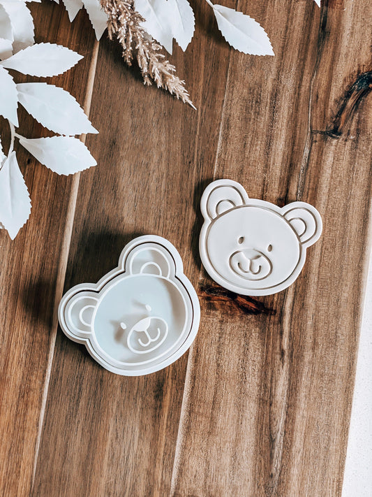 Teddy Head - Cookie Stamp and Cutter - O'Khach Baking Supplies