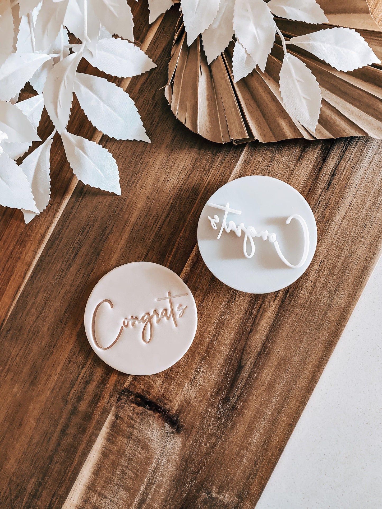 Congrats Cursive Cookie Stamp - O'Khach Baking Supplies