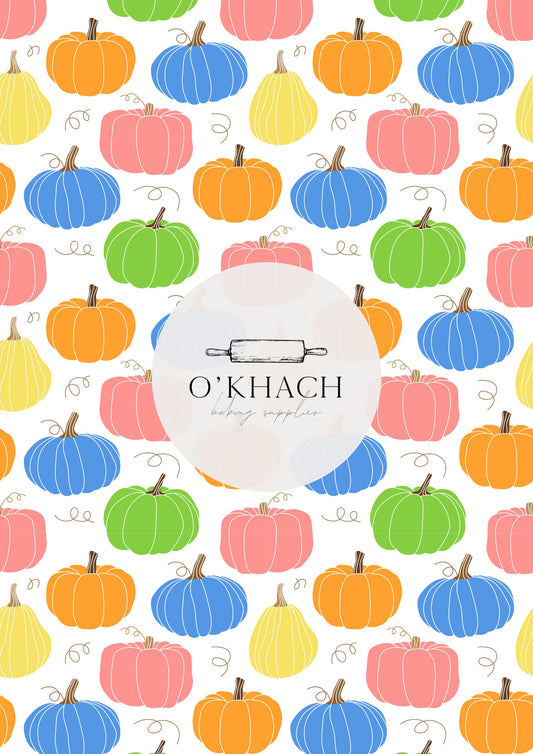 Colourful Pumpkins Pattern- Edible Image - Premium Edible Image from O'Khach Baking Supplies - Just $16.99! Shop now at O'Khach Baking Supplies