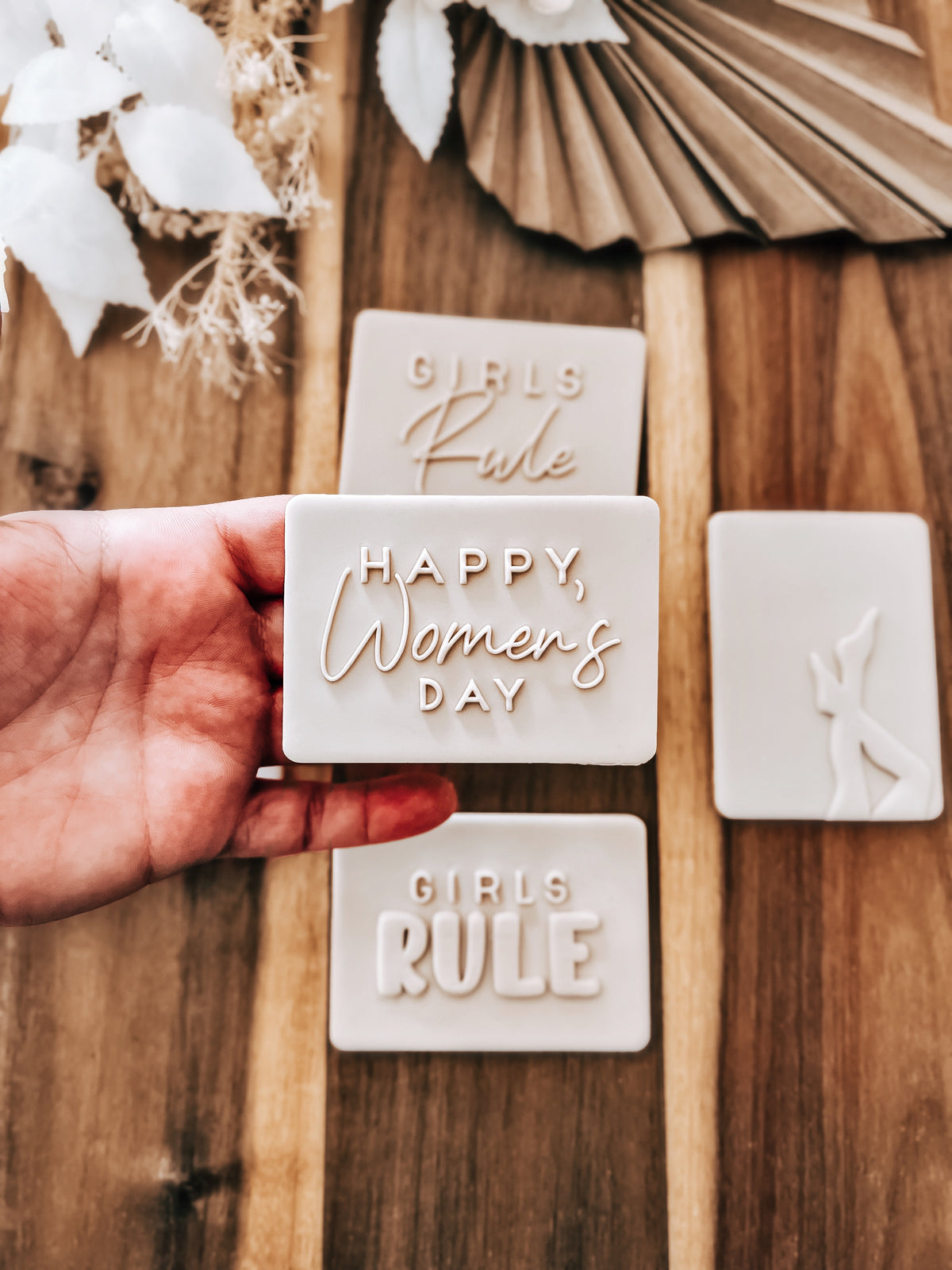Happy Women's Day 'UP' - Cookie Stamp - Perfect for Fondant & Sugar Cookies