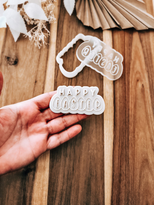 Happy Easter (Eggs) 'UP' Cookie Stamp & Cutter - Premium acrylic stamp from O'Khach Baking Supplies - Just $27.99! Shop now at O'Khach Baking Supplies