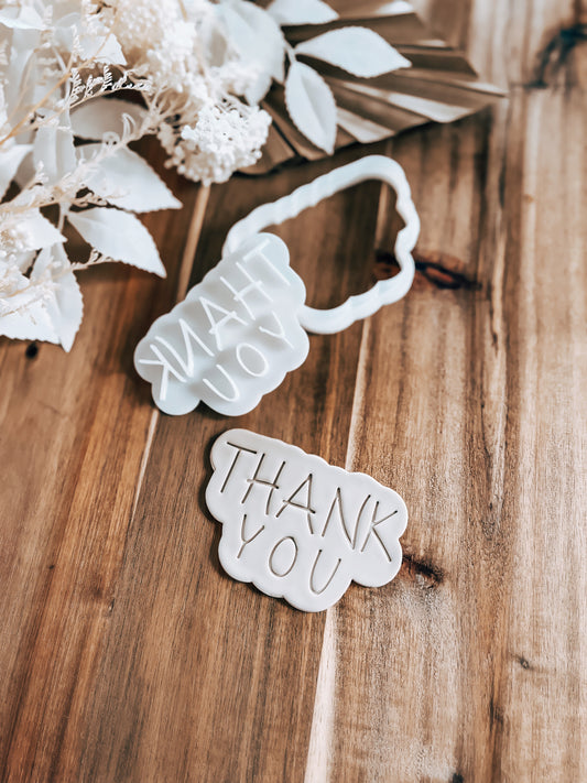 Thank you (FUNKY) Stamp and Cutter - Premium Cutter and Stamp from O'Khach Baking Supplies - Just $20.00! Shop now at O'Khach Baking Supplies