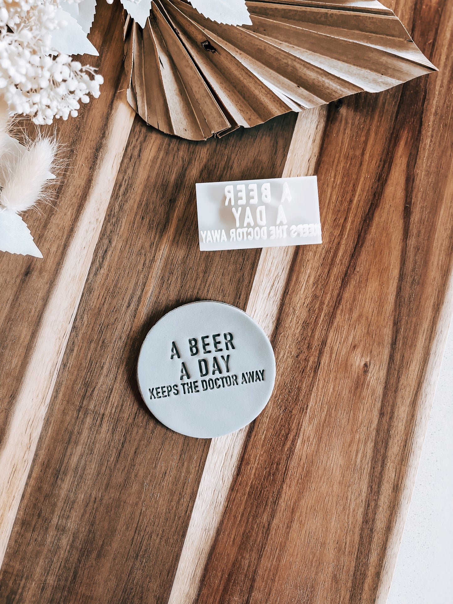 A Beer a Day, Keeps the Doctor Away Stamp – Perfect for Fondant & Sugar Cookies