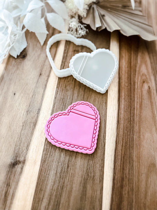 Frilled Heart Cookie Stamp & Cutter - Premium Stamp from O'Khach Baking Supplies - Just $19.99! Shop now at O'Khach Baking Supplies