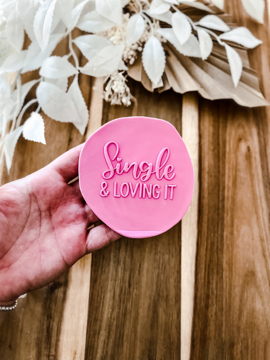 Single & Loving It 'UP' Cookie Stamp - Premium acrylic stamp from O'Khach Baking Supplies - Just $19.99! Shop now at O'Khach Baking Supplies