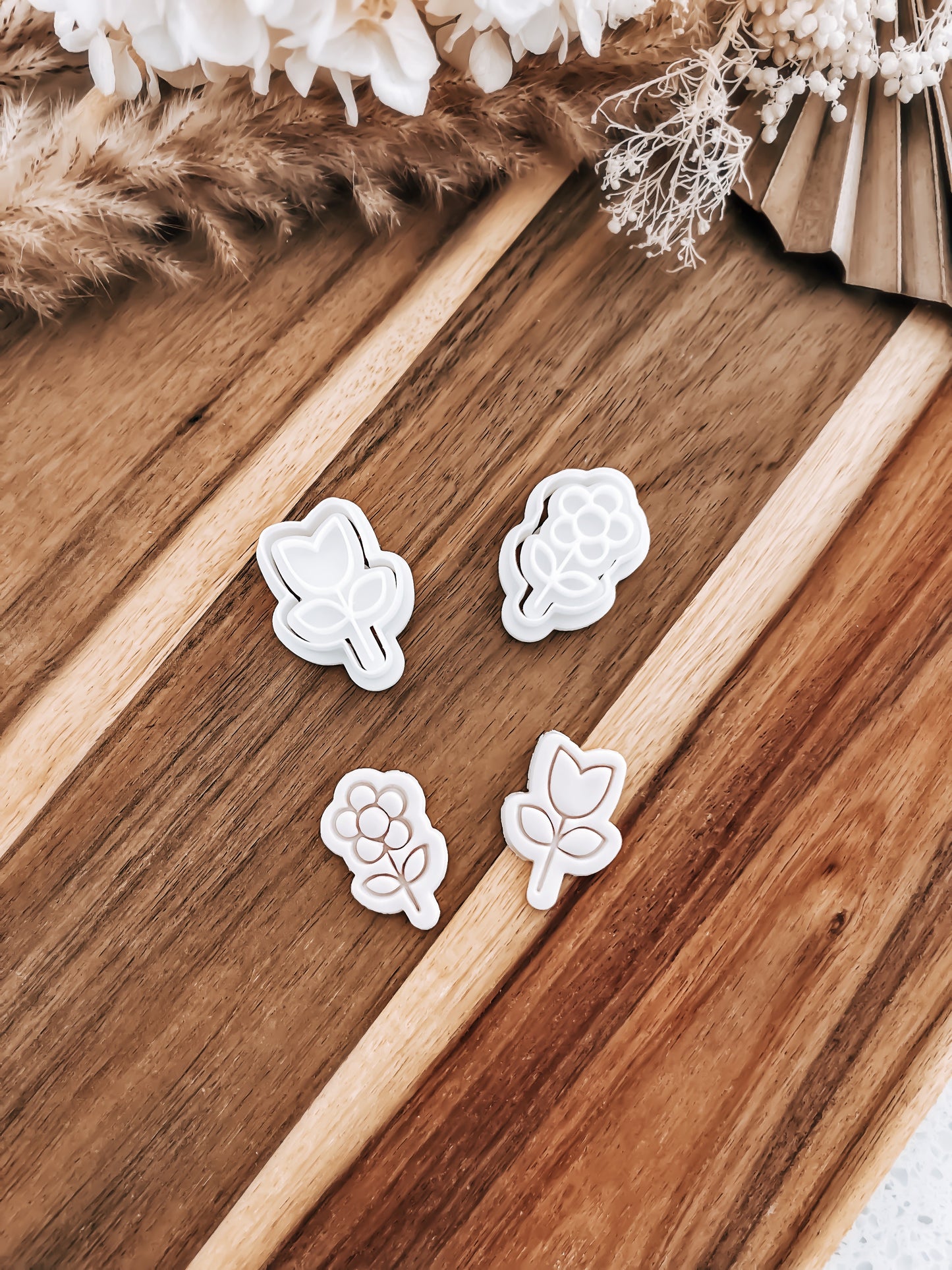 Mini Stem Flowers (Set of 2) Stamp & Cutter - Perfect for Fondant & Sugar Cookies