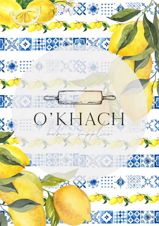 Positano & Lemon Details Pattern No.37 - Edible Image - Premium Edible Image from O'Khach Baking Supplies - Just $16.99! Shop now at O'Khach Baking Supplies