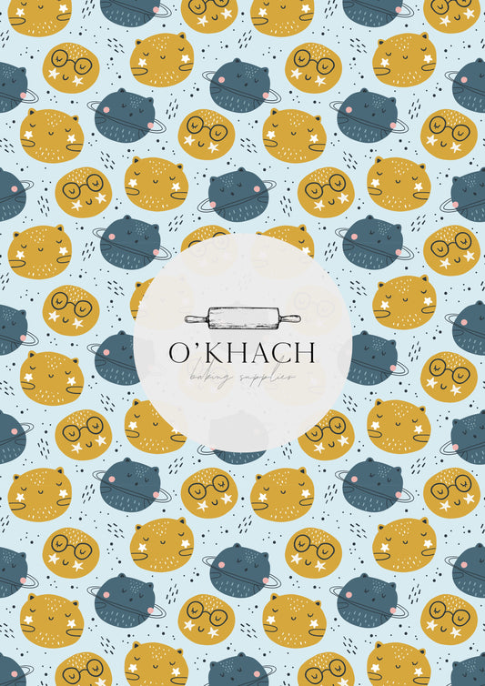 Cats in Space Pattern No.6 - Edible Image - Premium Edible Image from O'Khach Baking Supplies - Just $16.99! Shop now at O'Khach Baking Supplies