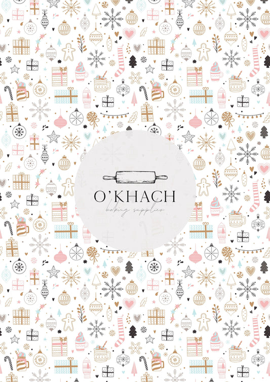 Christmas Details Pattern No.85 - Edible Image - Premium Edible Image from O'Khach Baking Supplies - Just $16.99! Shop now at O'Khach Baking Supplies