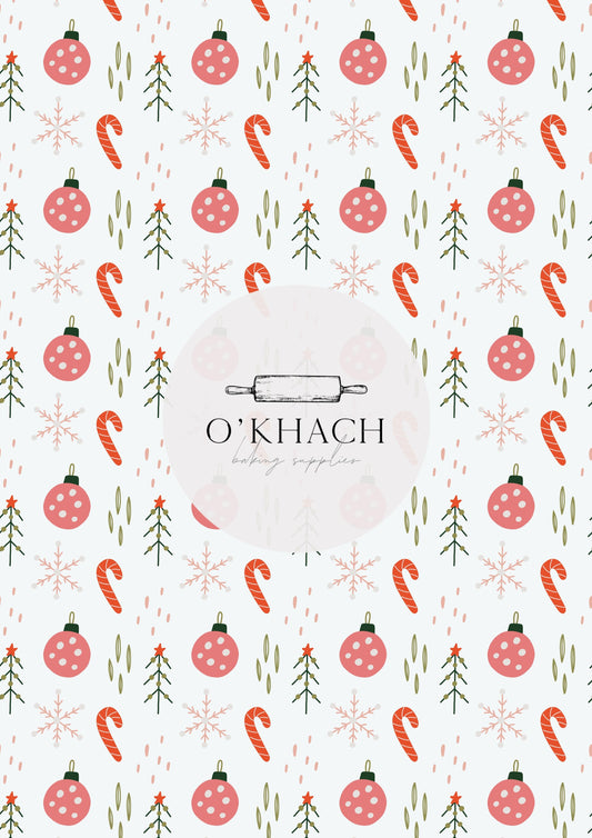 Christmas Details Pattern No.91 - Edible Image – A4 Cake Topper & Cupcake Decoration