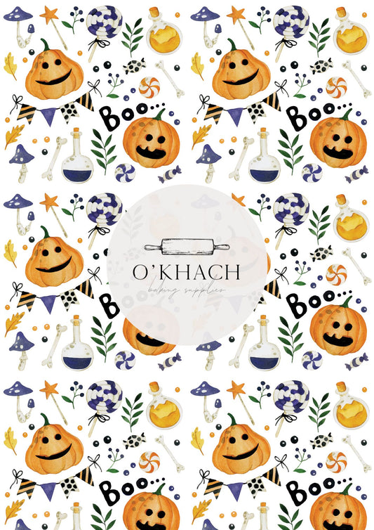 Halloween Party Theme Pattern - Edible Image - Premium Edible Image from O'Khach Baking Supplies - Just $16.99! Shop now at O'Khach Baking Supplies