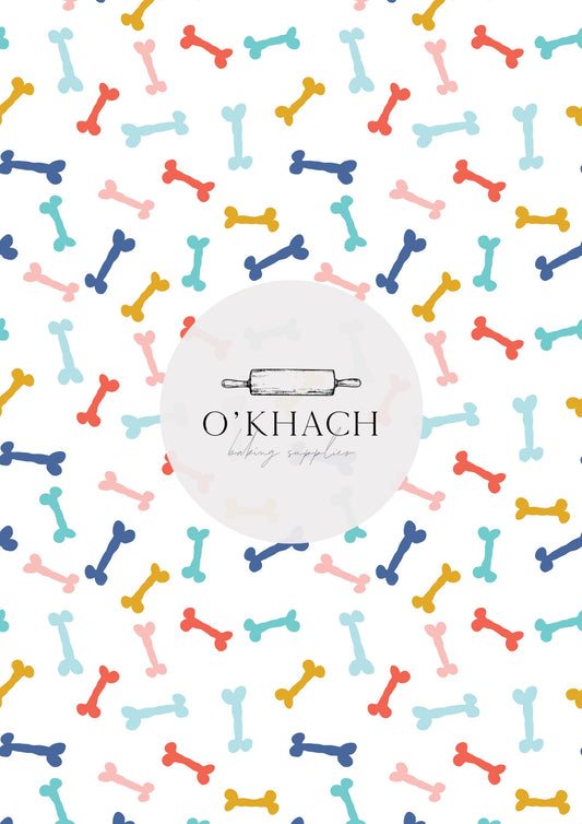 Hey Doggie Bones Pattern - Edible Image - Premium Edible Image from O'Khach Baking Supplies - Just $16.99! Shop now at O'Khach Baking Supplies