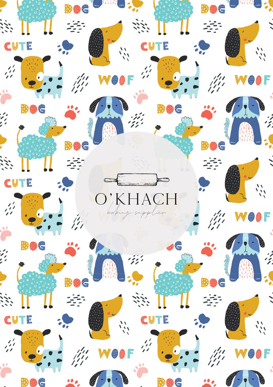 Hey Doggie Pattern No.4 - Edible Image - Premium Edible Image from O'Khach Baking Supplies - Just $16.99! Shop now at O'Khach Baking Supplies