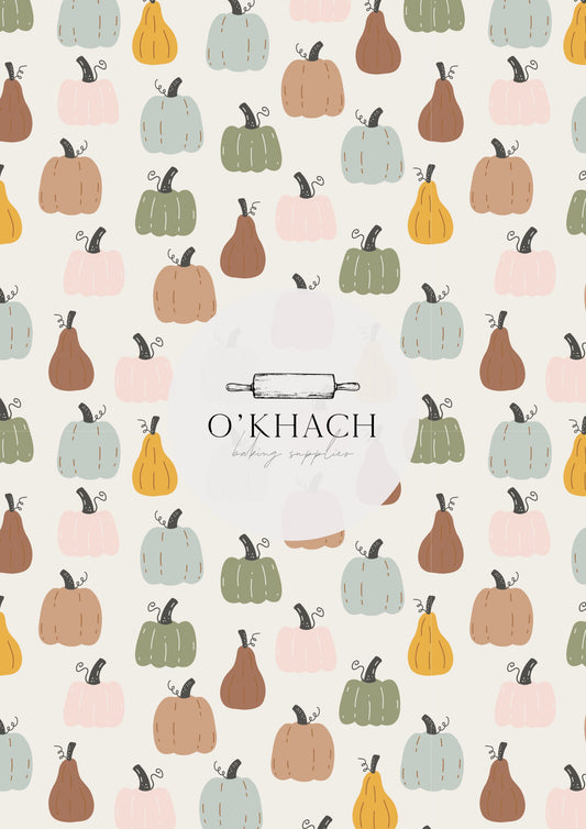 Pastel Pumpkins Pattern - Edible Image - Premium Edible Image from O'Khach Baking Supplies - Just $16.99! Shop now at O'Khach Baking Supplies