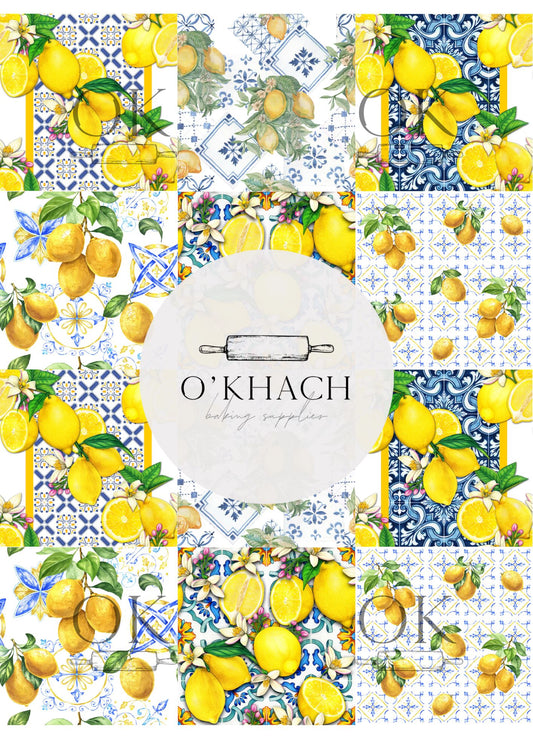 Positano & Lemon Details Pattern No.23 - Edible Image - Premium Edible Image from O'Khach Baking Supplies - Just $16.99! Shop now at O'Khach Baking Supplies