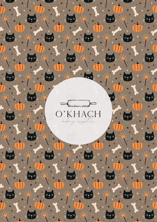 Pumpkin & Cats Pattern - Edible Image - Premium Edible Image from O'Khach Baking Supplies - Just $16.99! Shop now at O'Khach Baking Supplies