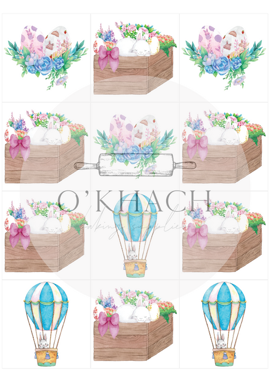 The Easter Hunt Squares No.30 - Edible Image - Premium Edible Image from O'Khach Baking Supplies - Just $16.99! Shop now at O'Khach Baking Supplies