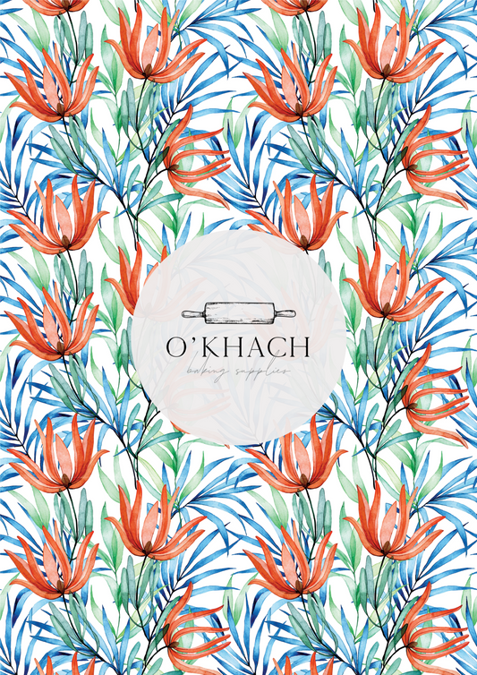 Tropical Watercolour Pattern No.58 - Edible Image - Premium Edible Image from O'Khach Baking Supplies - Just $16.99! Shop now at O'Khach Baking Supplies