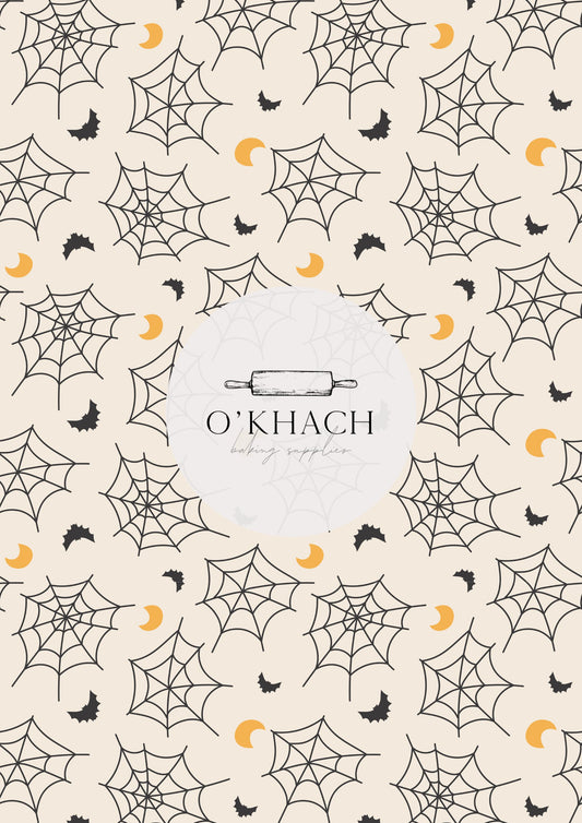 Webs & Bats Pattern- Edible Image - Premium Edible Image from O'Khach Baking Supplies - Just $16.99! Shop now at O'Khach Baking Supplies