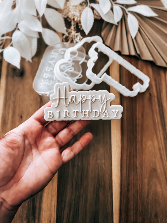Happy Birthday (Alesha) 'UP' Cookie Stamp & Cutter - Premium acrylic stam from O'Khach Baking Supplies - Just $27.99! Shop now at O'Khach Baking Supplies