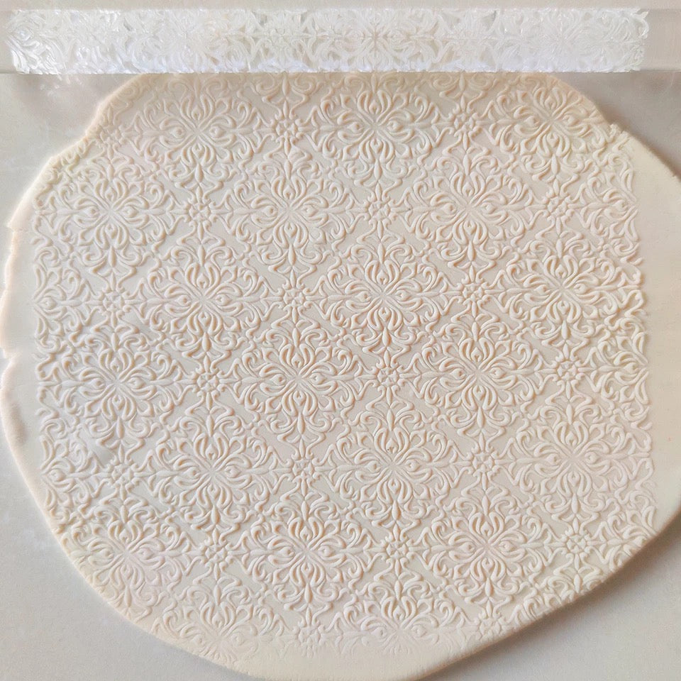 Vintage Pattern - Acrylic Embossing Rolling Pin – Fondant, Cookie & Clay Texture Roller