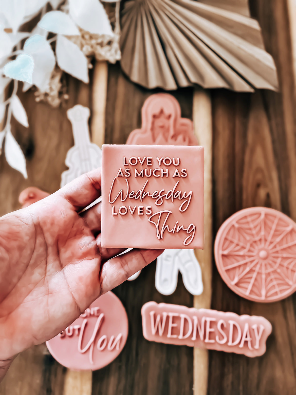 Love you as much as Wednesday Loves Thing'UP' Stamp - Perfect for Fondant & Sugar Cookies