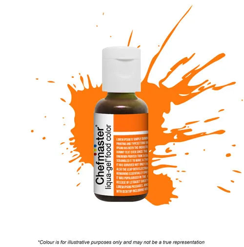 Neon Bright Orange- Gel Food Colour 20g (Chefmaster) - Premium from O'Khach Baking Supplies - Just $4.95! Shop now at O'Khach Baking Supplies