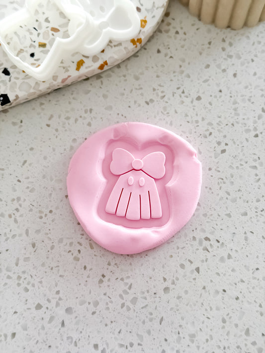 Mini Ghost (Bow) Stamp & Cutter - Perfect for Fondant & Sugar Cookies